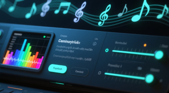 ACE-Step music generation interface showing real-time waveform visualization with multilingual lyrics synchronization and vocal parameter controls