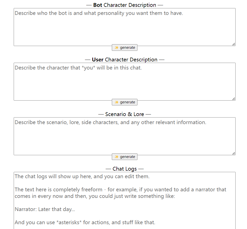Perchance AI Chat interface screenshot, Free AI chatbot comparison chart