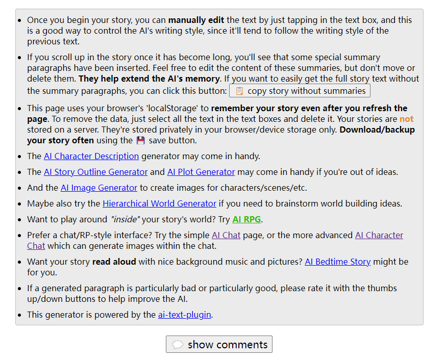 Perchance AI story