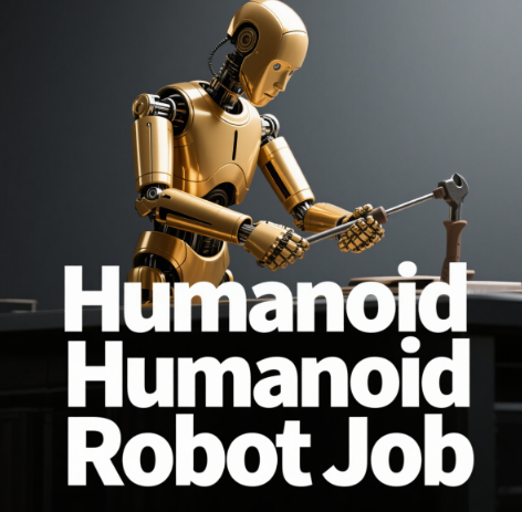 Humanoid Robot Job Market growth chart showing 409% annual increase with robots working in manufacturing, healthcare, and service industries demonstrating workforce transformation trends