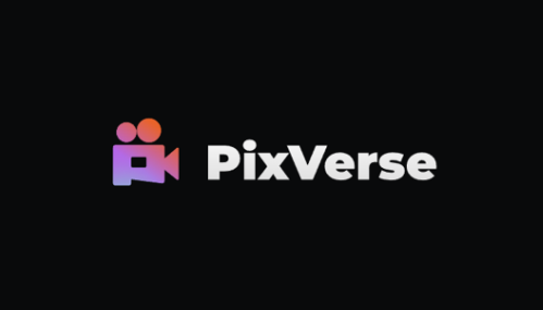 PixVerse logo featuring a stylised purple and orange camera icon next to the bold white text 'PixVerse' on a black background.