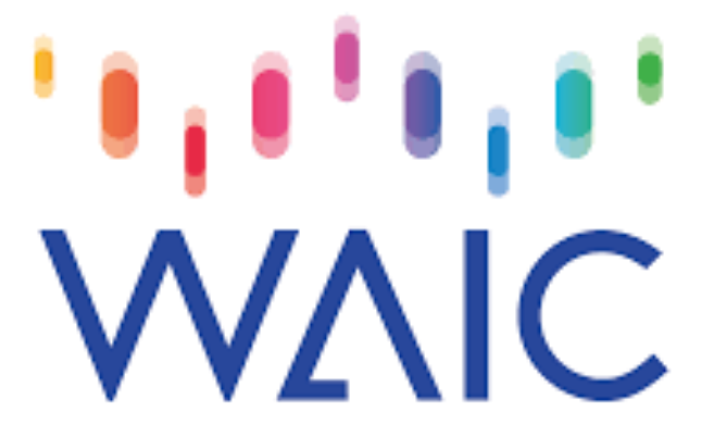 WAIC 2025 AI Conference exhibition hall showcasing innovative terminal products and large language models with visitors exploring cutting-edge artificial intelligence technology displays and interactive demonstrations
