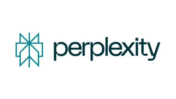 Perplexity logo, featuring a geometric teal symbol on the left and the word 'perplexity' in modern lowercase lettering on the right, representing an innovative AI technology brand